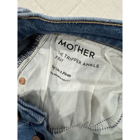 MOTHER The Tripper Ankle Fray Straight Leg Distressed Button Fly Sz 27 - Picture 3 of 12